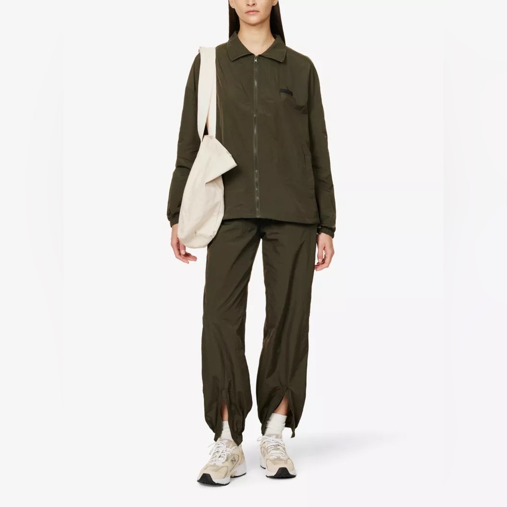 Adanola Women's Nylon Track Zip Jacket/ Pant SET Green Size Small